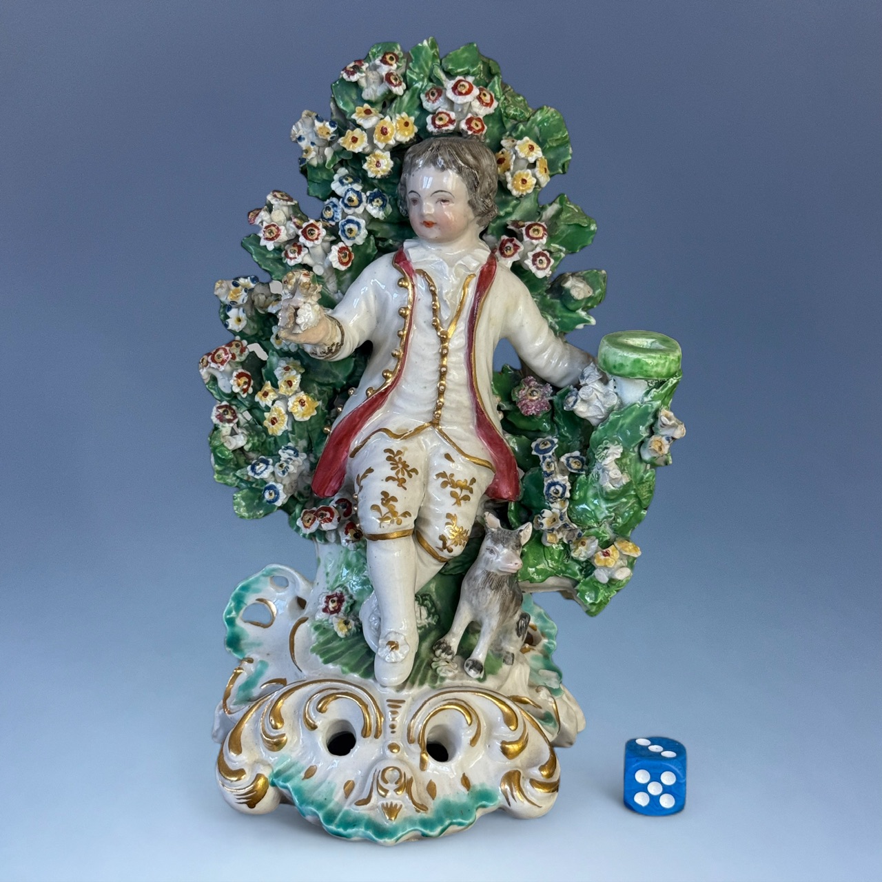 (Clearance) C18th DERBY Figure of a Boy with a Dog