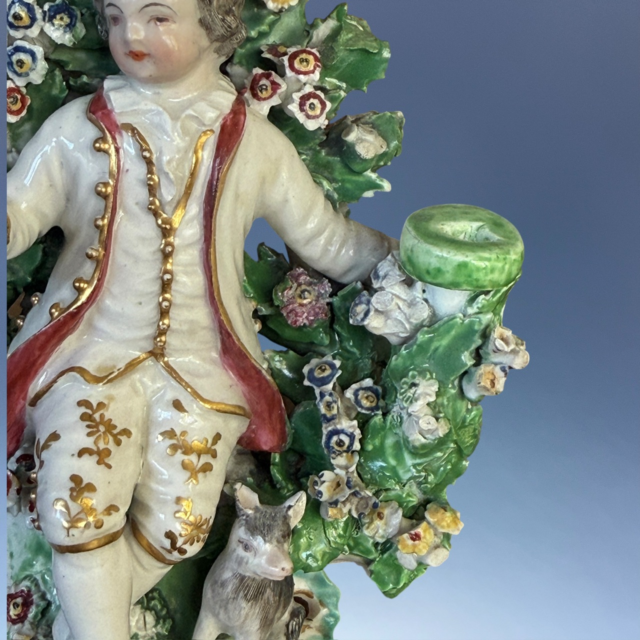 (Clearance) C18th DERBY Figure of a Boy with a Dog - Image 4