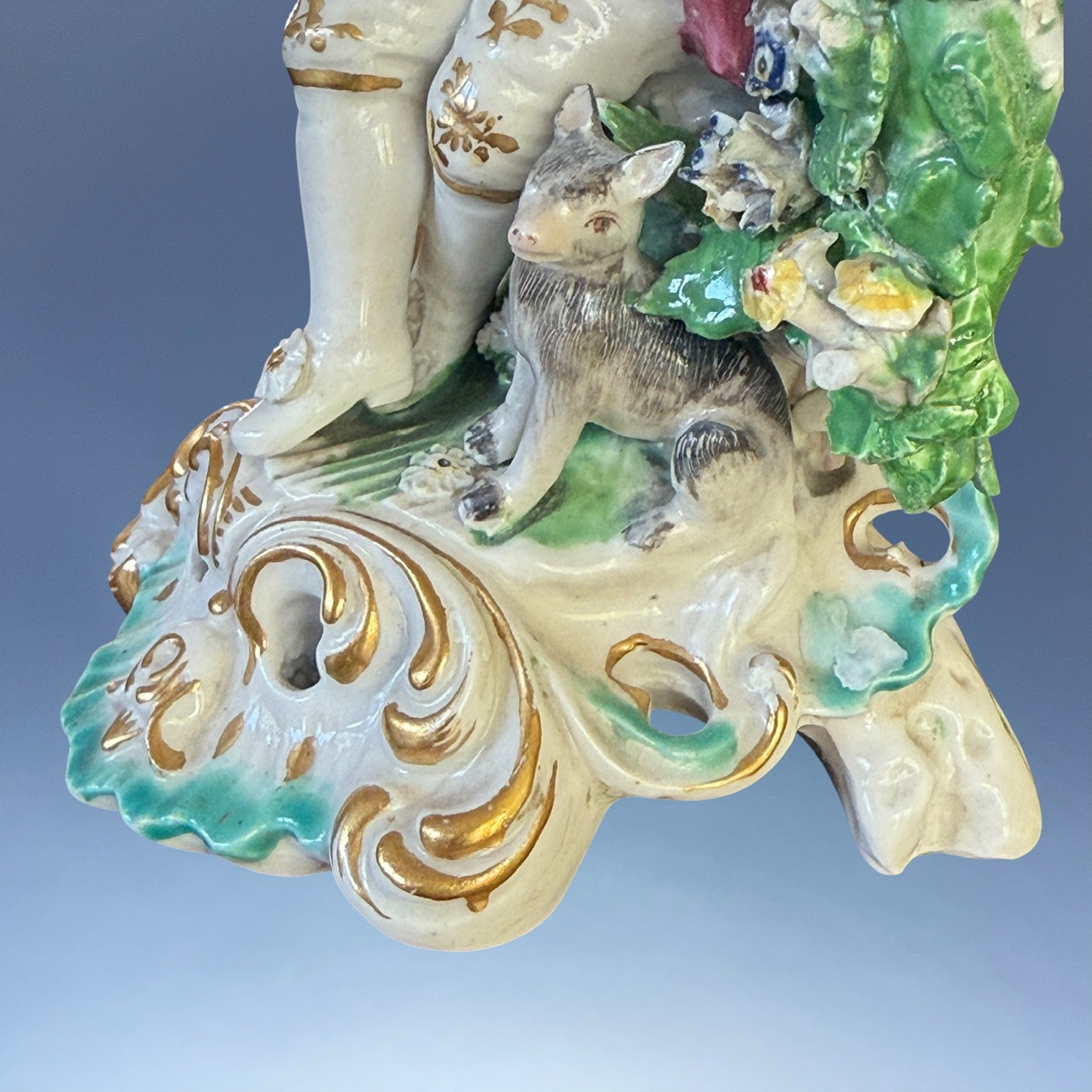 (Clearance) C18th DERBY Figure of a Boy with a Dog - Image 6