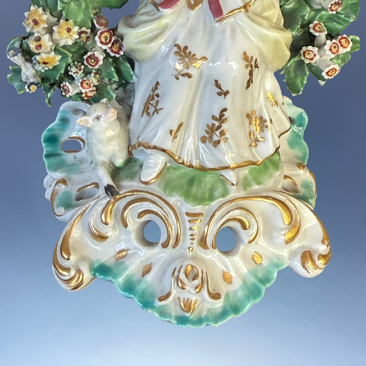 (Clearance) C18th DERBY Figure of a Girl with a Lamb - Image 5