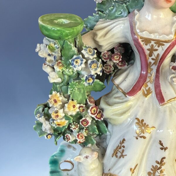 (Clearance) C18th DERBY Figure of a Girl with a Lamb - Image 9