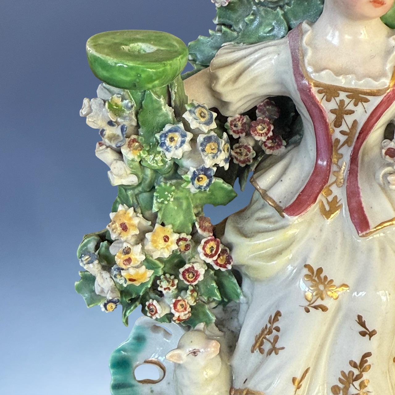 (Clearance) C18th DERBY Figure of a Girl with a Lamb - Image 9