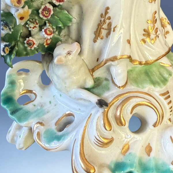 (Clearance) C18th DERBY Figure of a Girl with a Lamb - Image 3