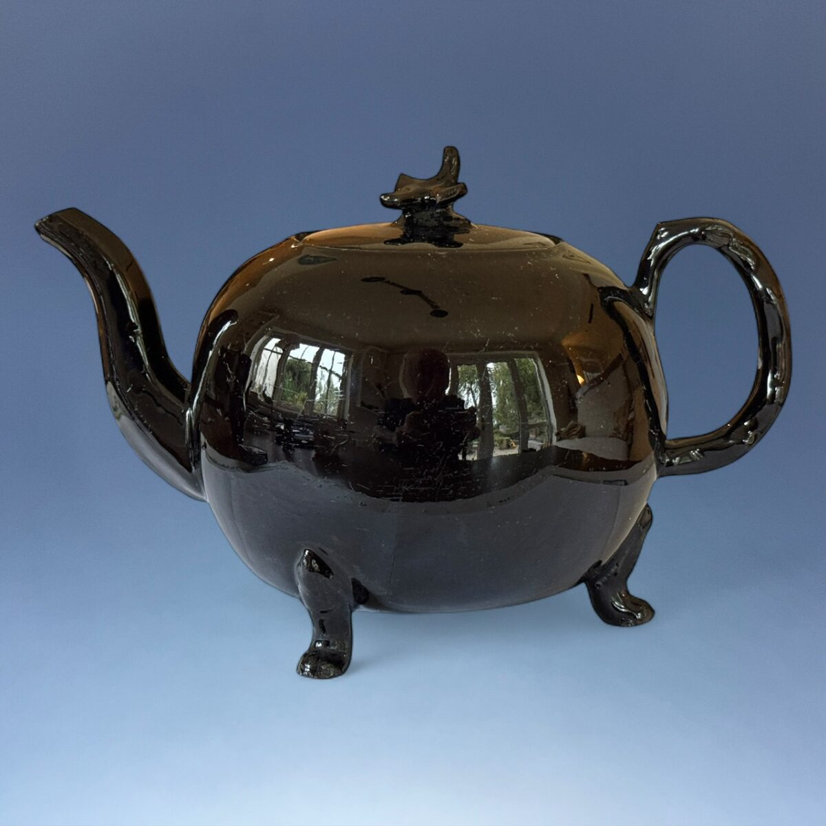 C18th Jackfield Pottery Teapot & Cover.