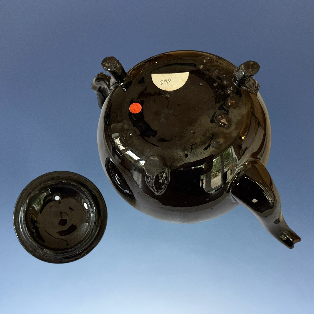 C18th Jackfield Pottery Teapot & Cover. - Image 5