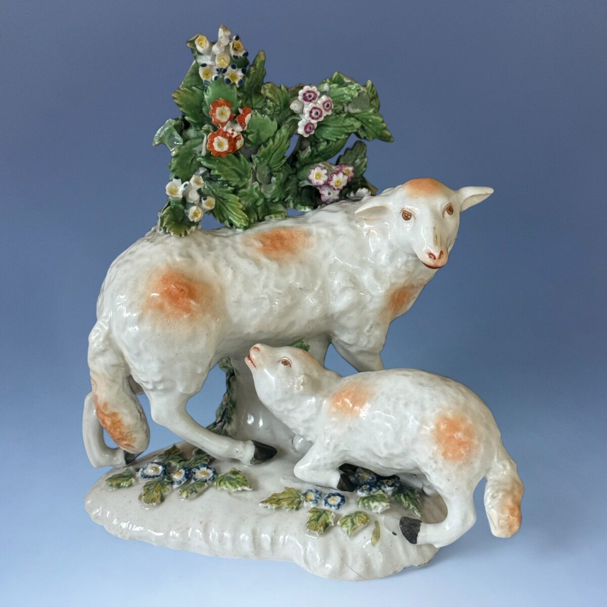 C18th DERBY Ewe & Lamb with Bocage.