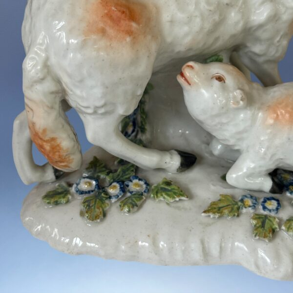 C18th DERBY Ewe & Lamb with Bocage. - Image 5