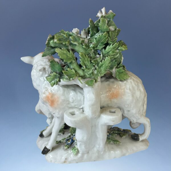 C18th DERBY Ewe & Lamb with Bocage. - Image 7
