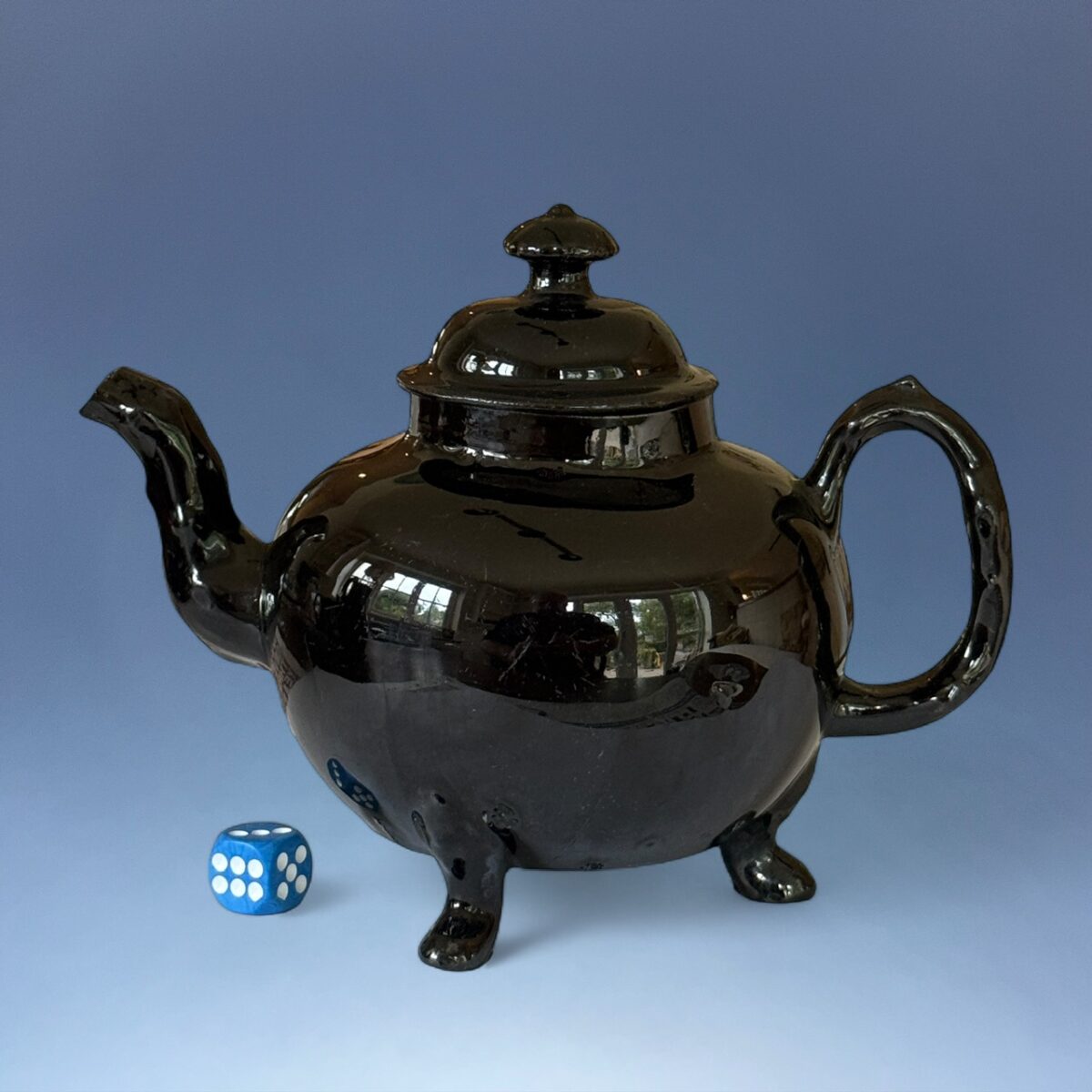 C18th Jackfield Pottery Small Teapot and Cover