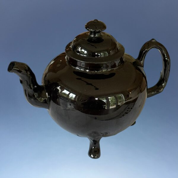 C18th Jackfield Pottery Small Teapot and Cover - Image 2