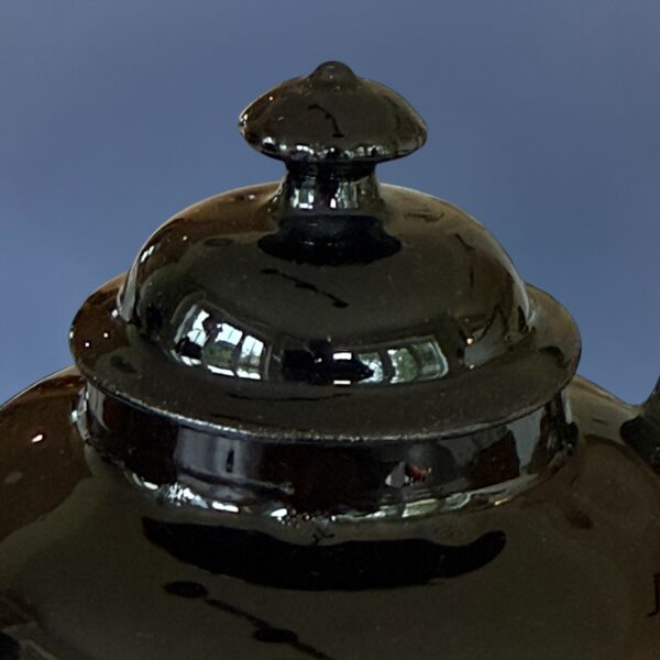 C18th Jackfield Pottery Small Teapot and Cover - Image 4