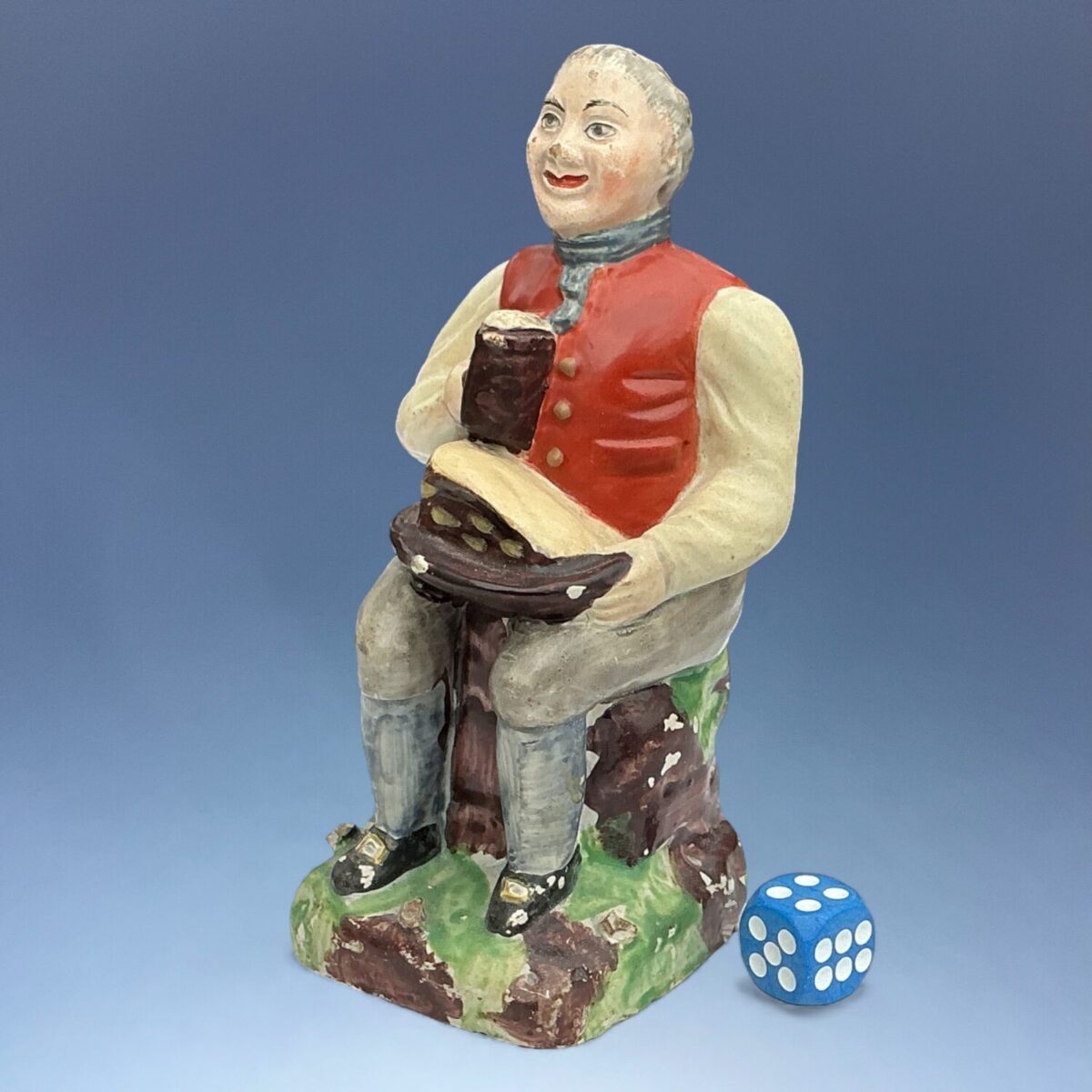 (Clearance) Staffordshire Pottery Figure of John Bull – restored.
