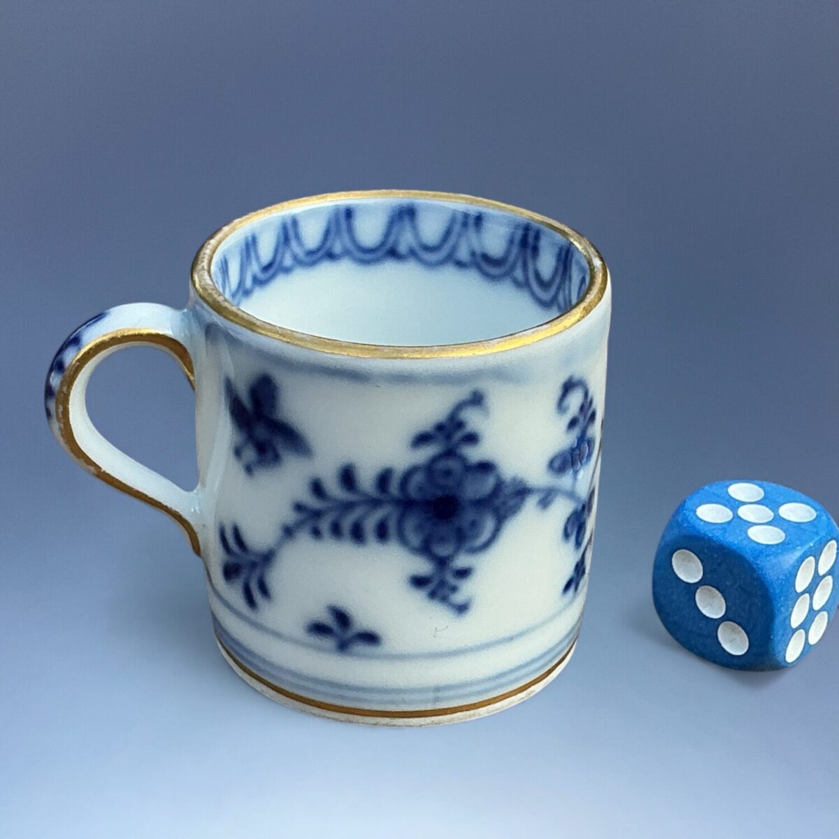Meissen Porcelain Miniature Blue & White Mug.