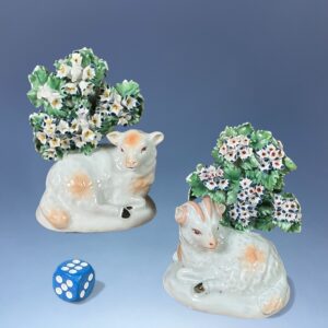 Pair of C18th Derby Ram & Ewe With Bocage.