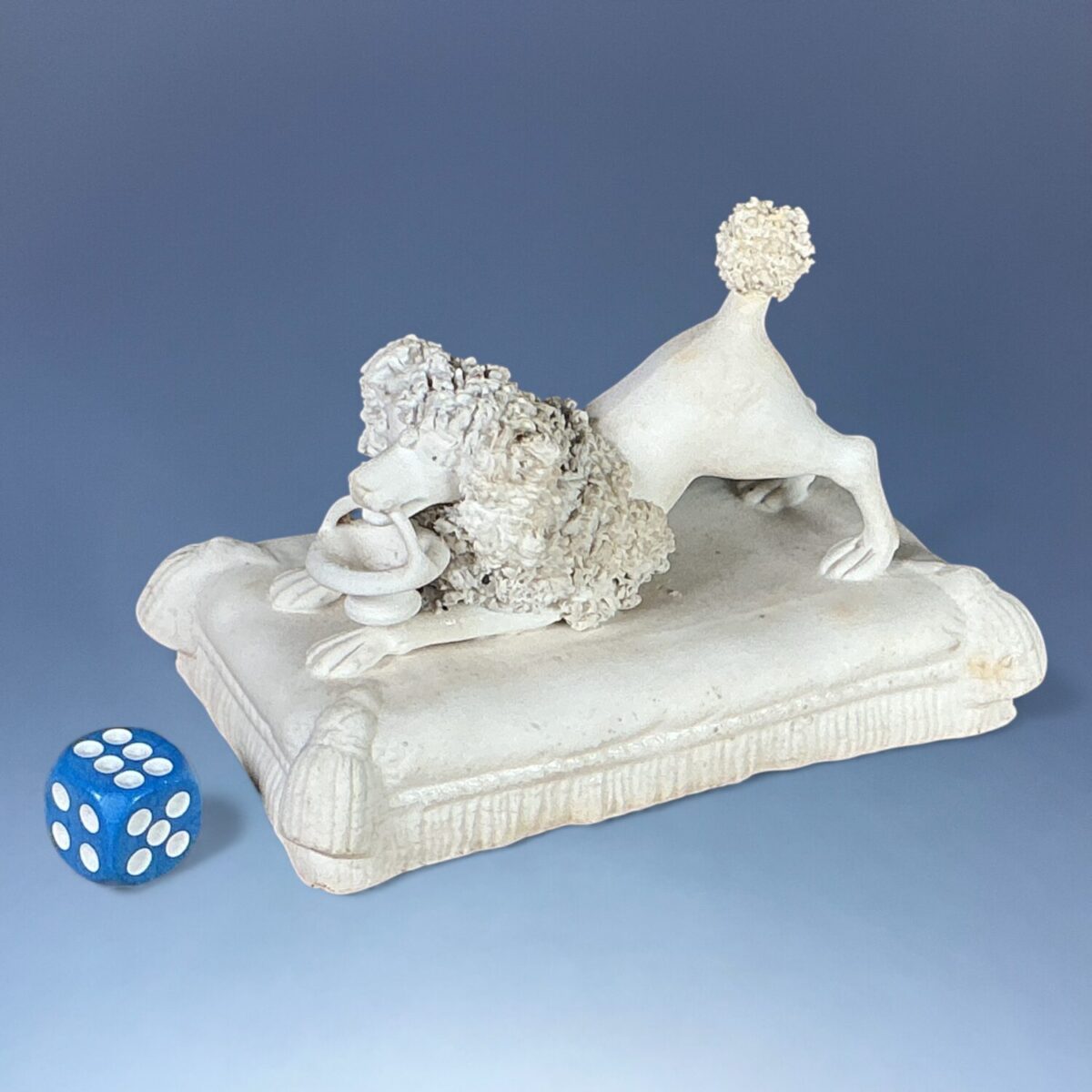 19th Century English Biscuit Porcelain Model of a Poodle.