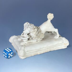 19th Century English Biscuit Porcelain Model of a Poodle.
