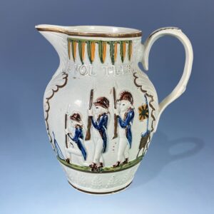 Early Pratt Ware Pottery Jug - Loyal Volunteers - c1795