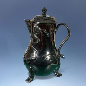 C18th Jackfield Pottery Hot Water Jug & Cover