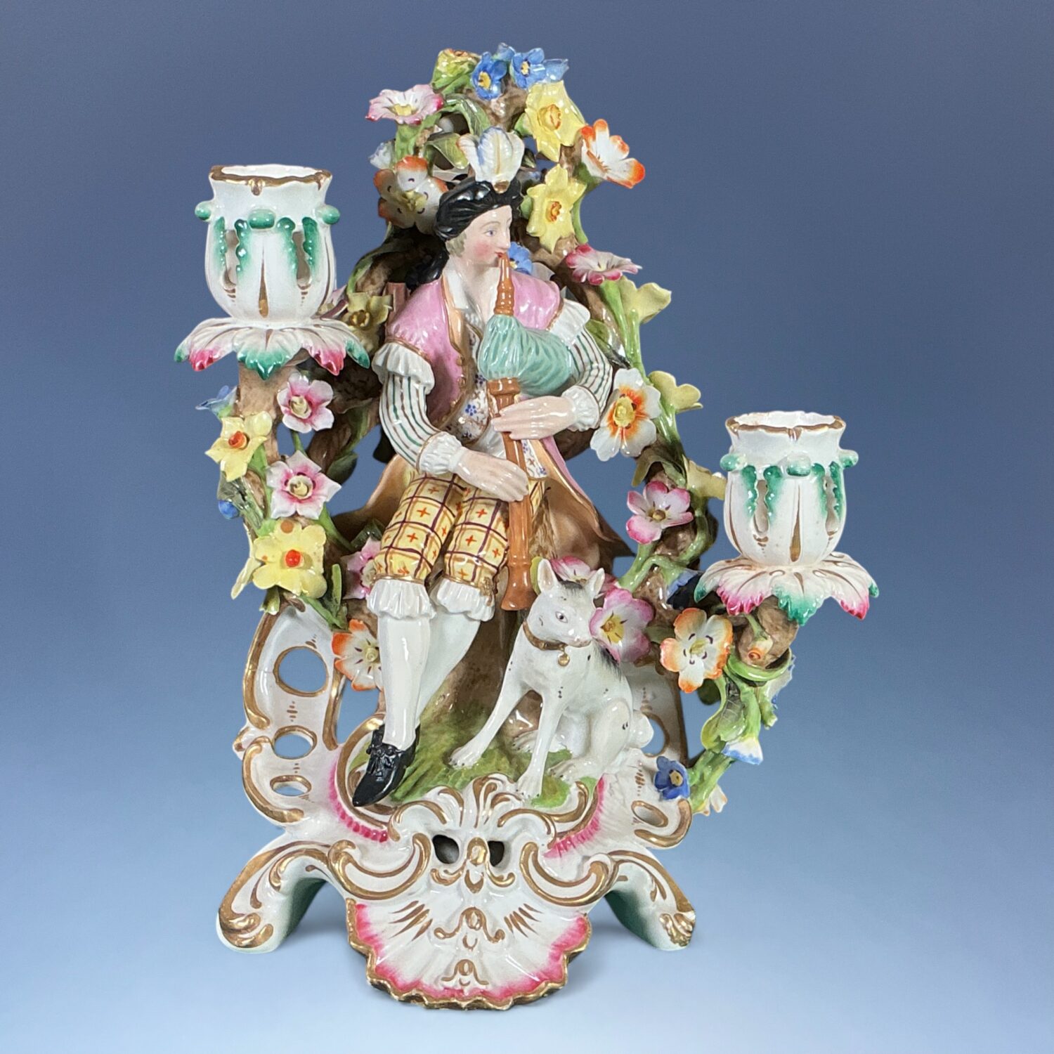 Pair of Derby Porcelain ‘Musician’ Candlesticks, - Image 18
