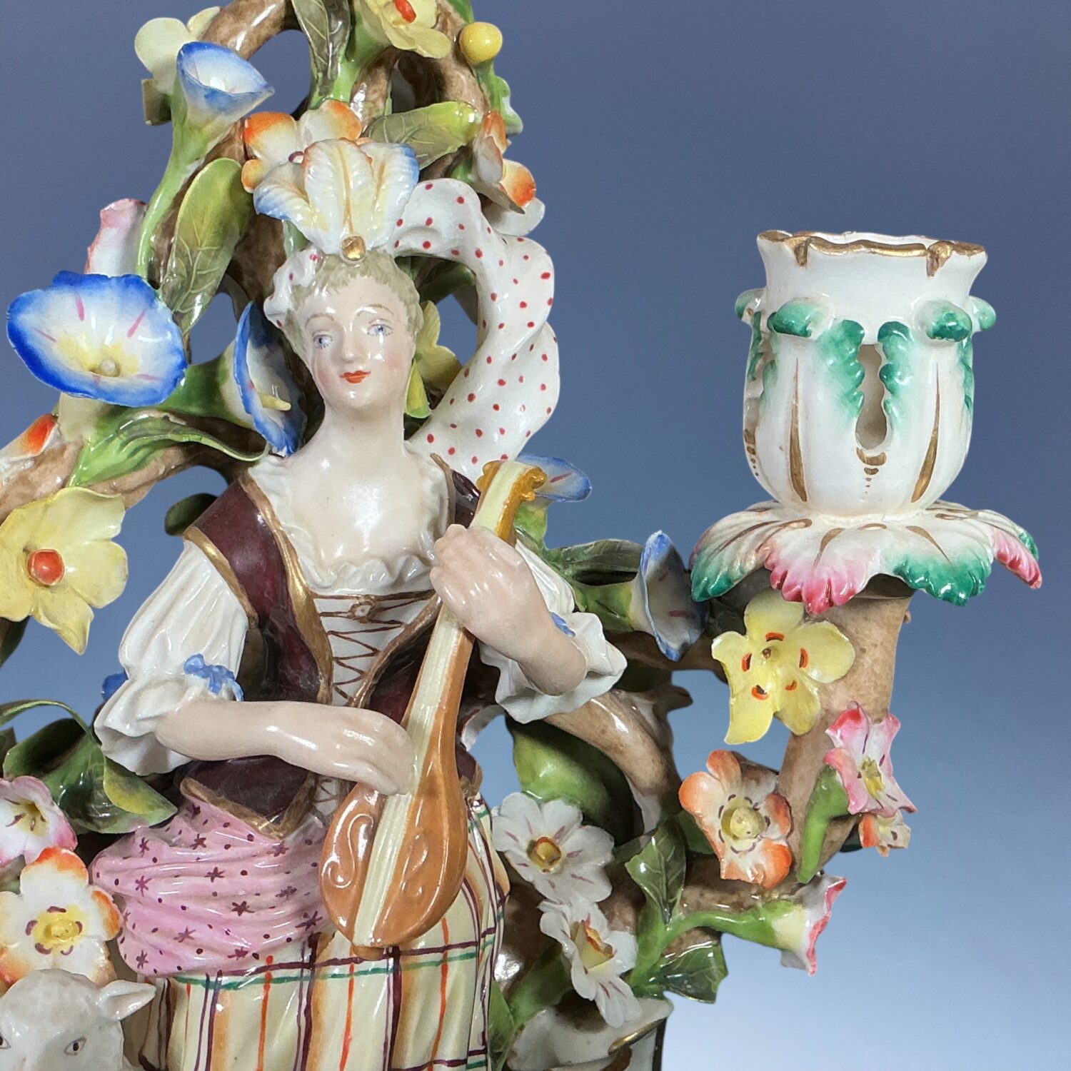 Pair of Derby Porcelain ‘Musician’ Candlesticks, - Image 6