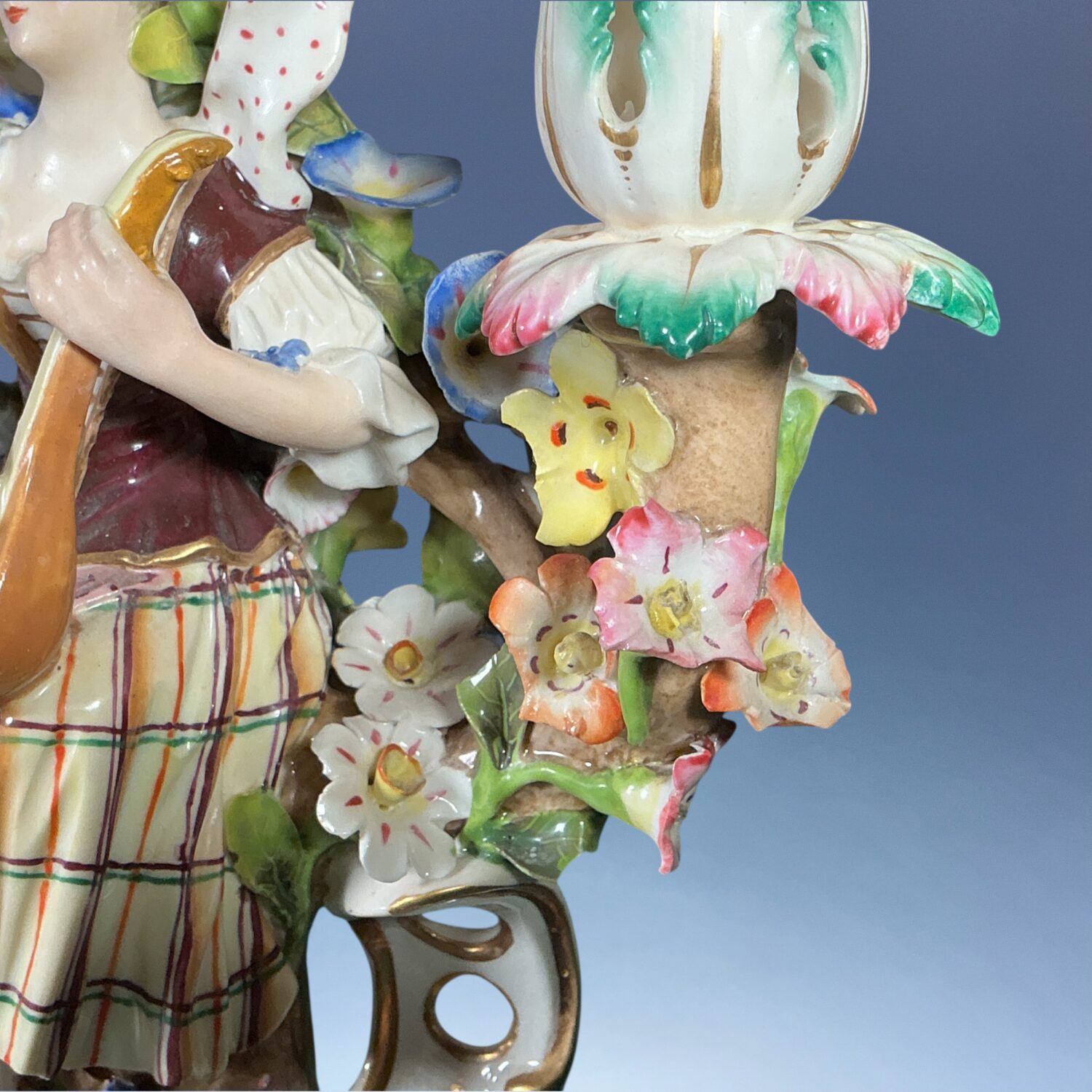 Pair of Derby Porcelain ‘Musician’ Candlesticks, - Image 12