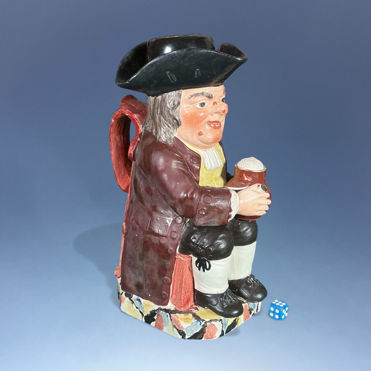Early Staffordshire Pottery Toby Jug – J Neale type, with a Lid.