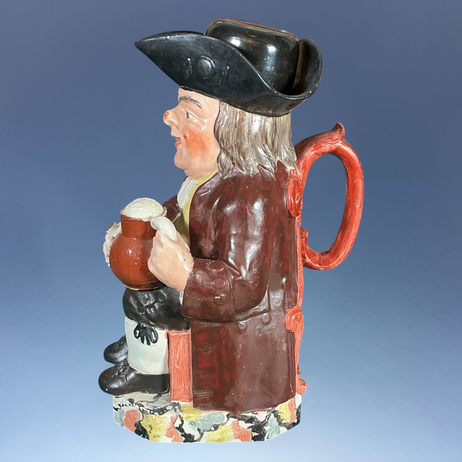 Early Staffordshire Pottery Toby Jug - J Neale type, with a Lid. - Image 6