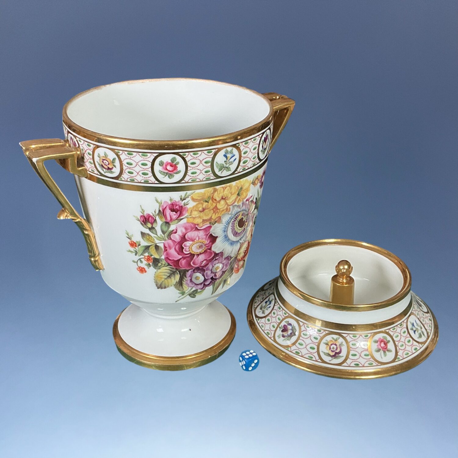 C19th Paris Porcelain Ice Pail & Cover c.1830 - Image 11