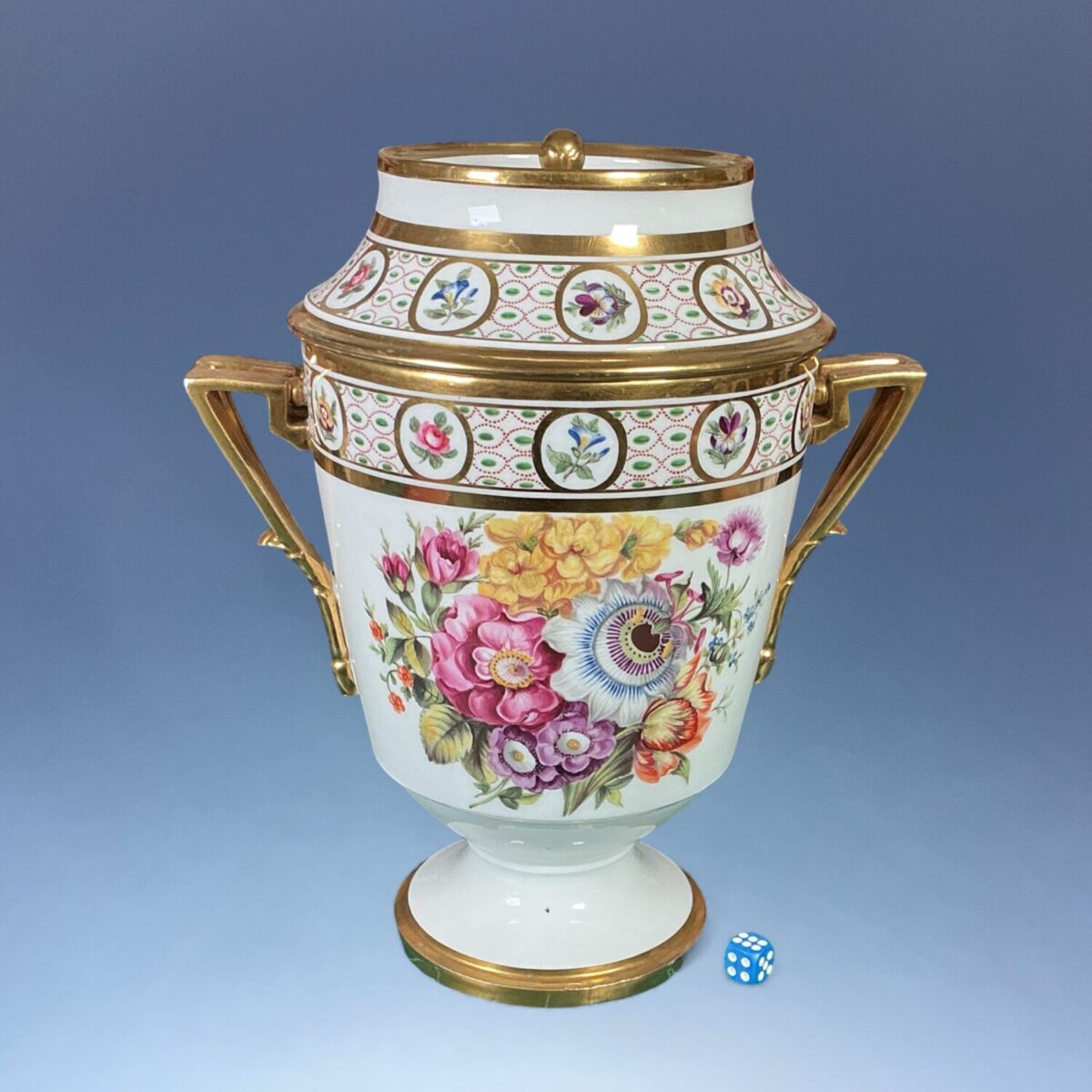 C19th Paris Porcelain Ice Pail & Cover c.1830