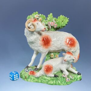 C18th Derby Porcelain - Ram & Lamb with Bocage, circa 1790-1800