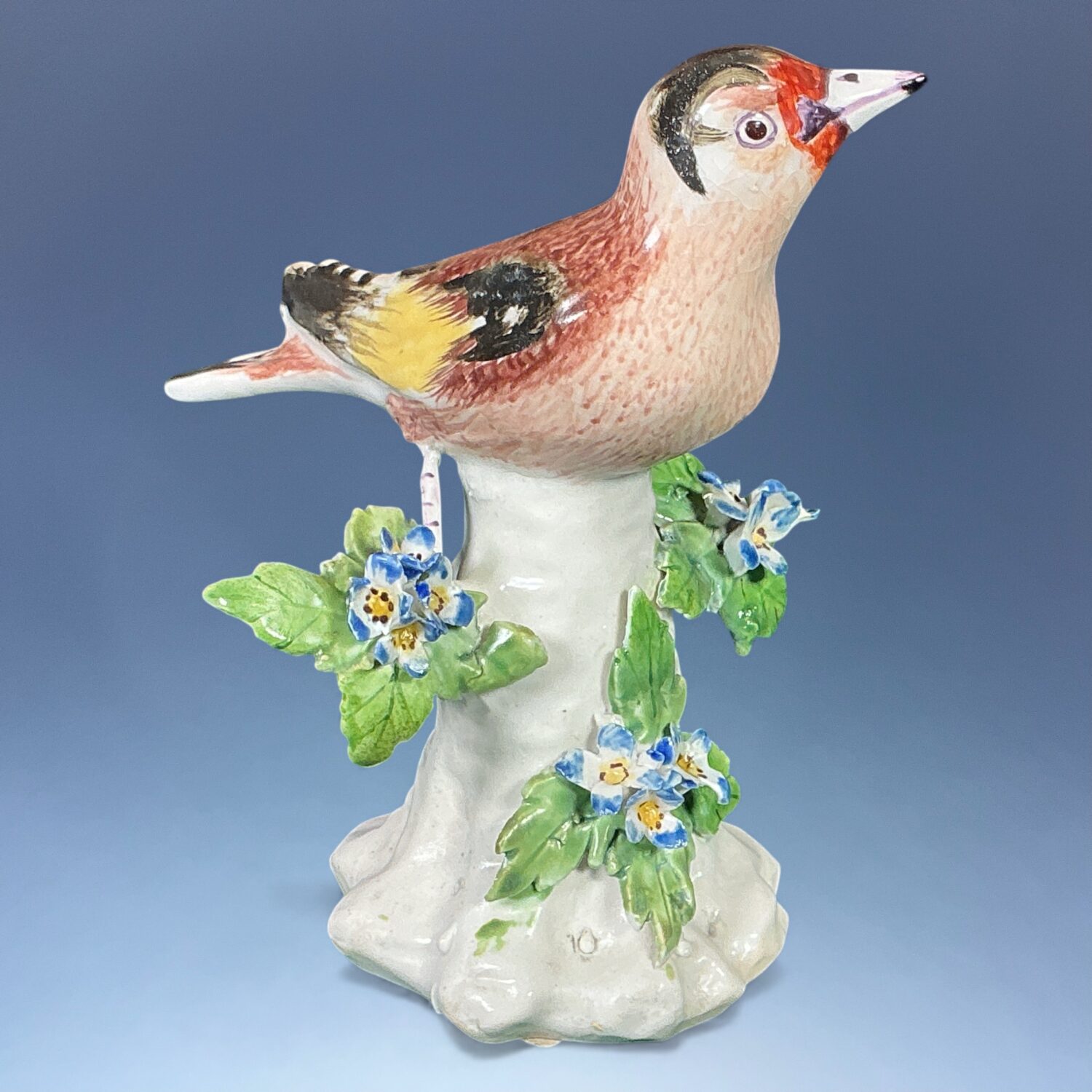 C18th Derby Porcelain Model of a Goldfinch