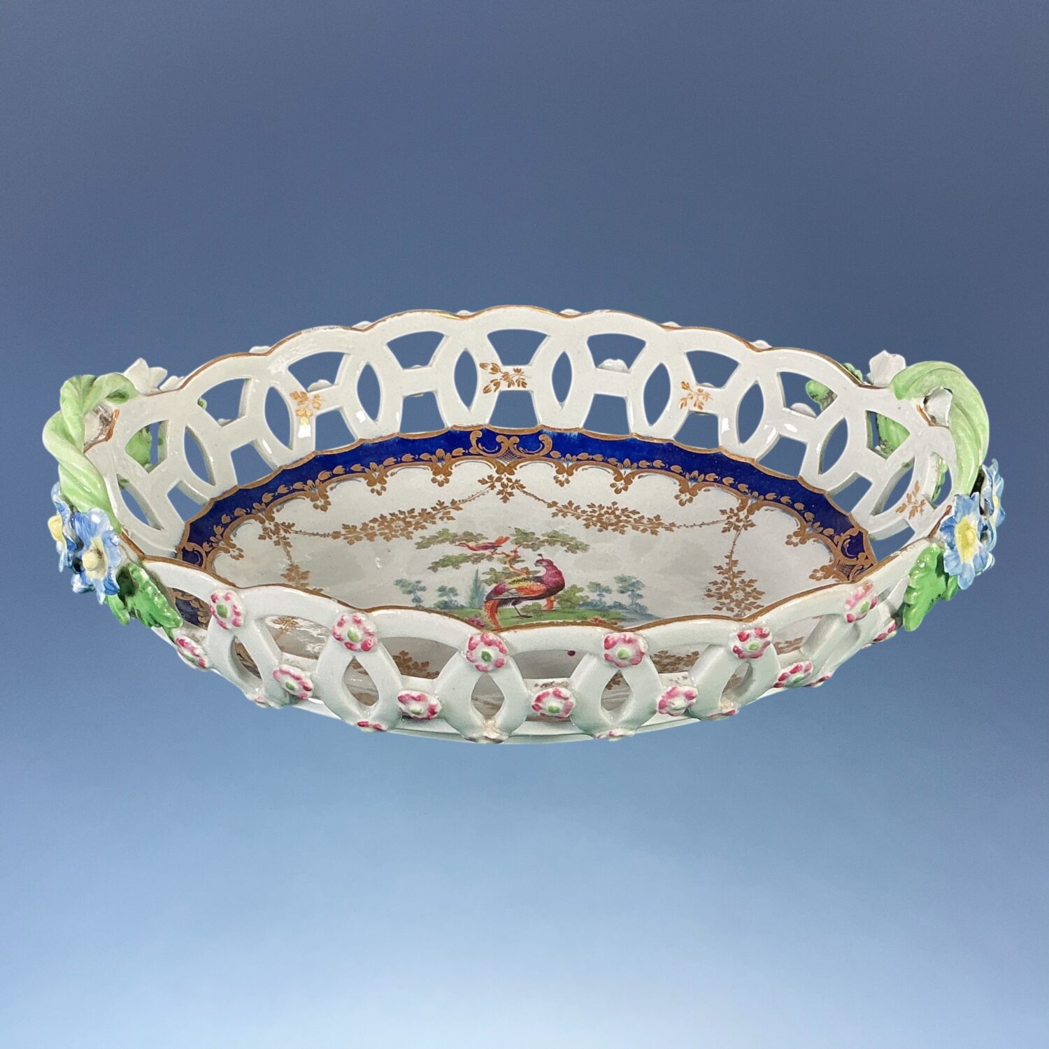 C18th Worcester Porcelain Oval basket - Image 4