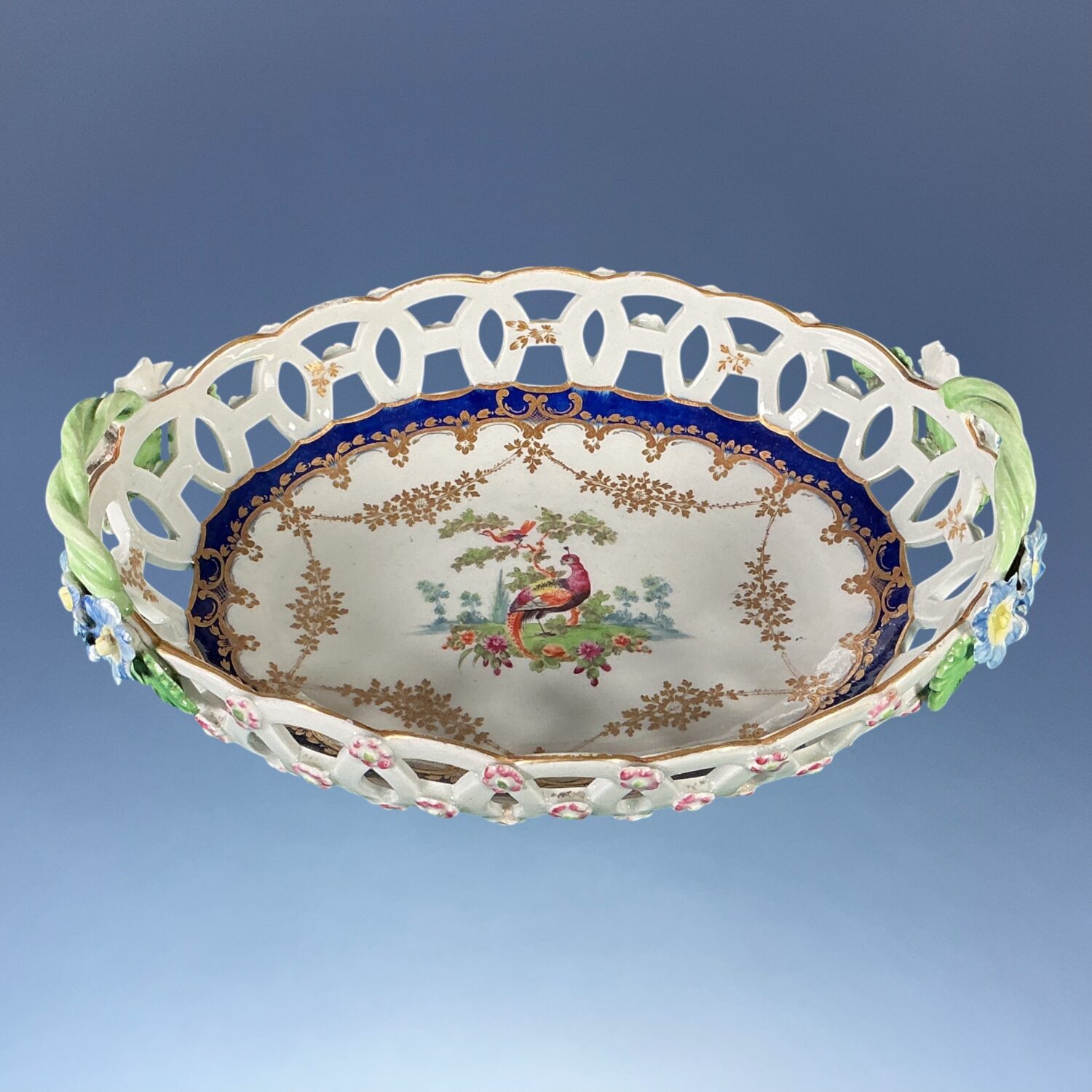 C18th Worcester Porcelain Oval basket - Image 5