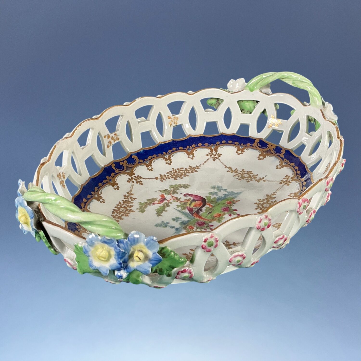 C18th Worcester Porcelain Oval basket - Image 6