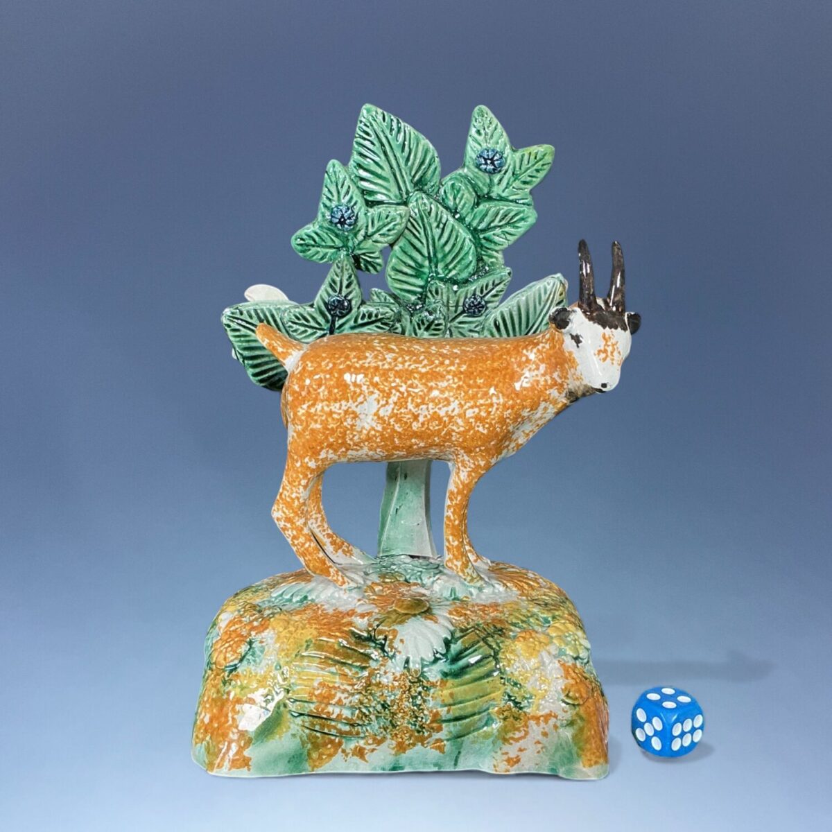 Early Staffordshire Pottery ‘Pratt Ware’ Stag with Bocage.