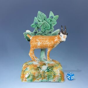 Early Staffordshire Pottery ‘Pratt Ware’ Stag with Bocage.
