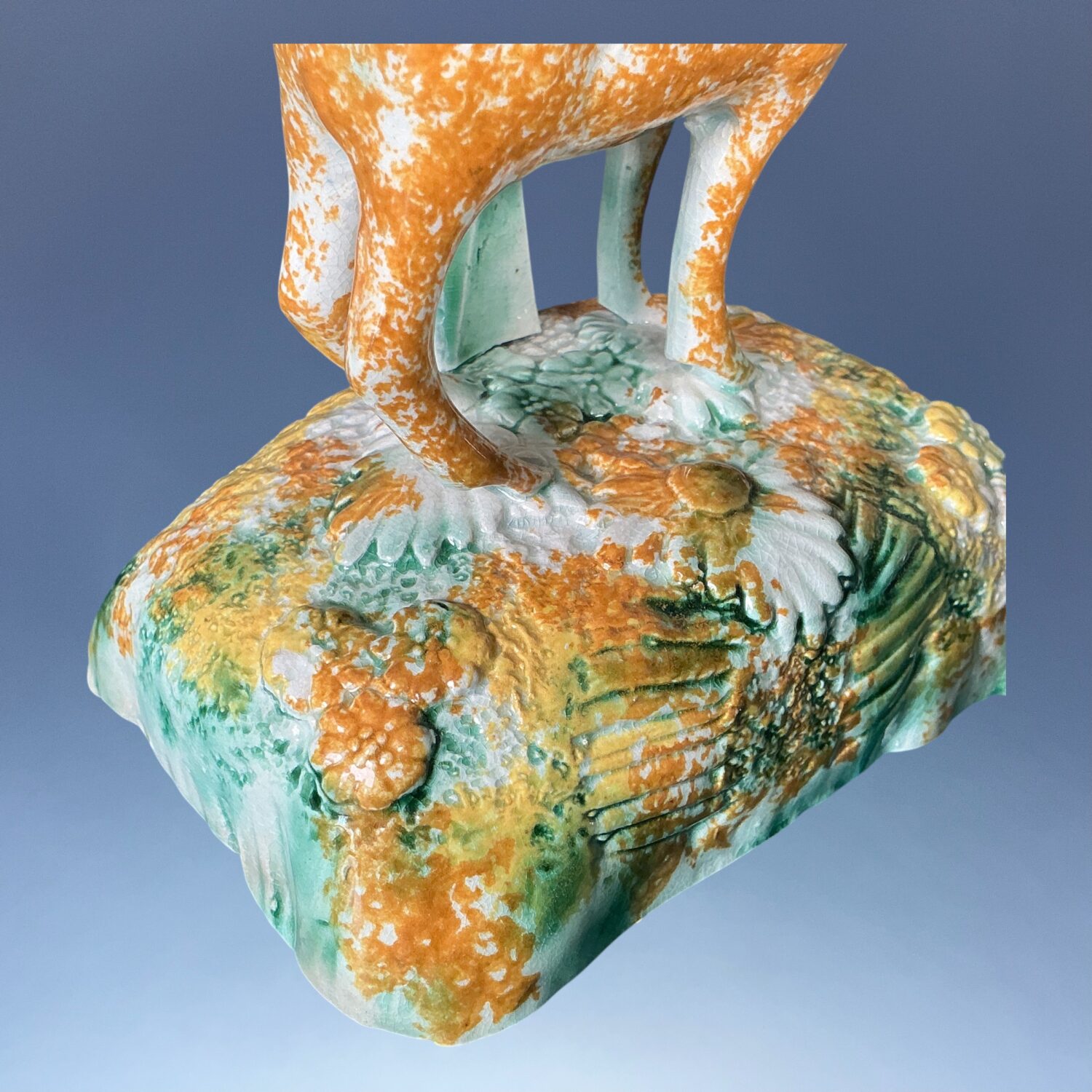 Early Staffordshire Pottery ‘Pratt Ware’ Stag with Bocage. - Image 6