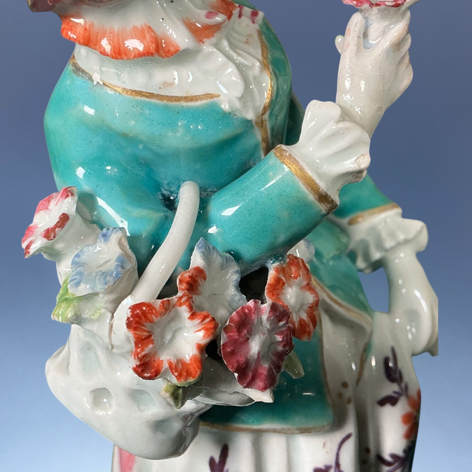 C18th Bow Porcelain Figure of a Flower Girl, c1765 - Image 8