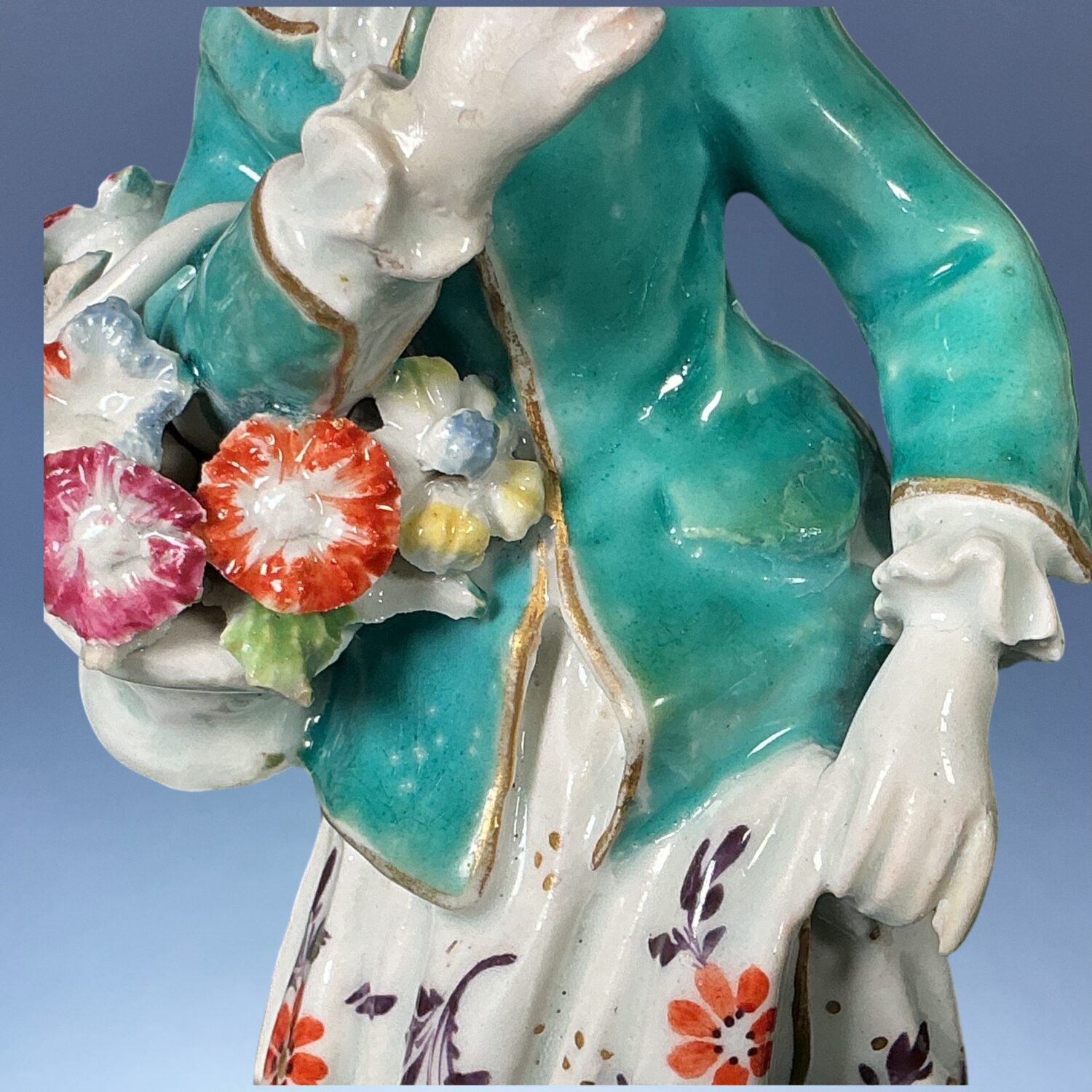 C18th Bow Porcelain Figure of a Flower Girl, c1765 - Image 11