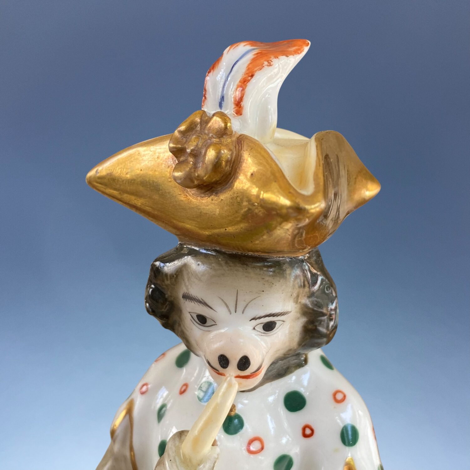 Pair of Rare Staffordshire Porcelain Monkey Band Figures - Drummer & Guitarist - Image 6