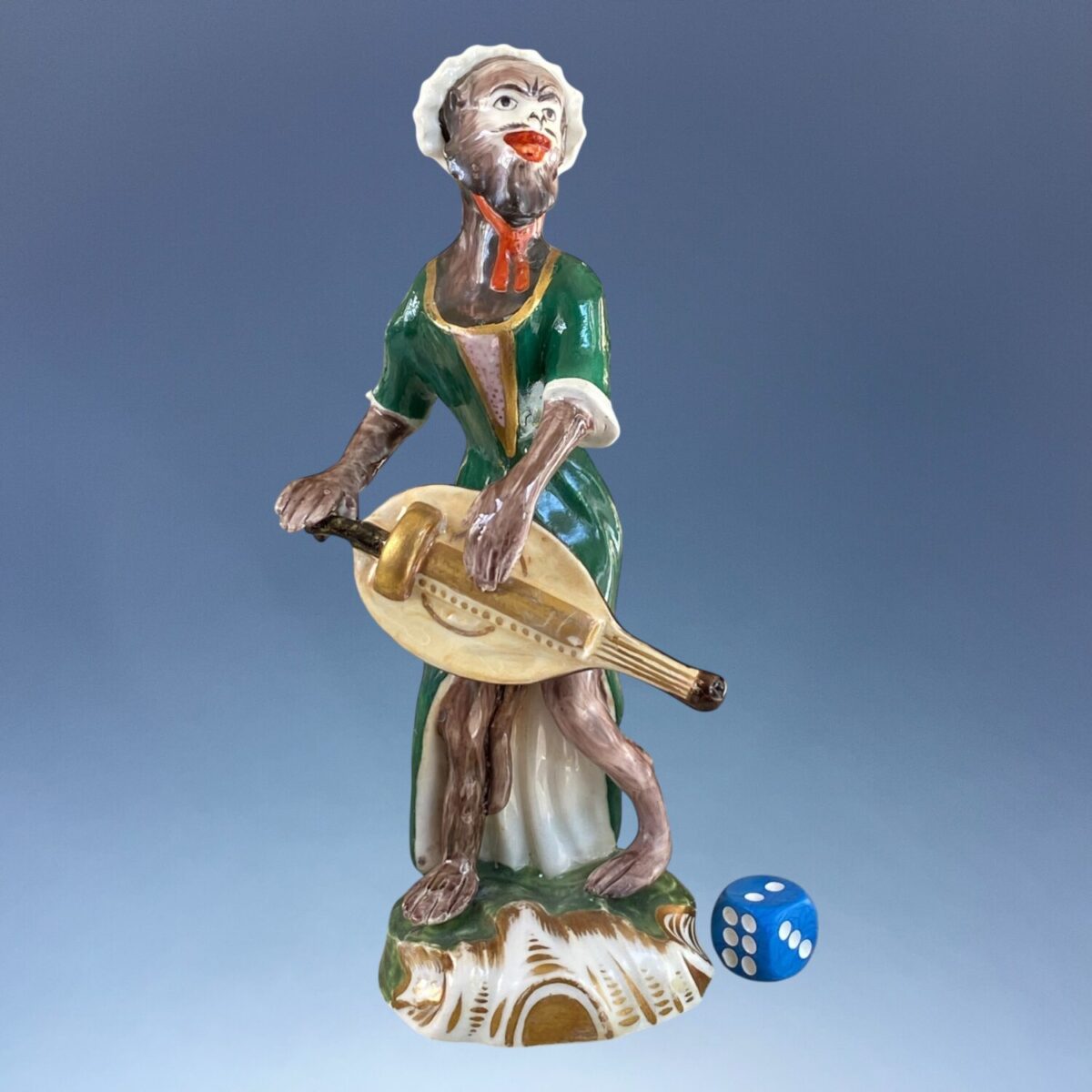 Rare Staffordshire Porcelain Monkey Band Figure – The Hurdy Gurdy Player