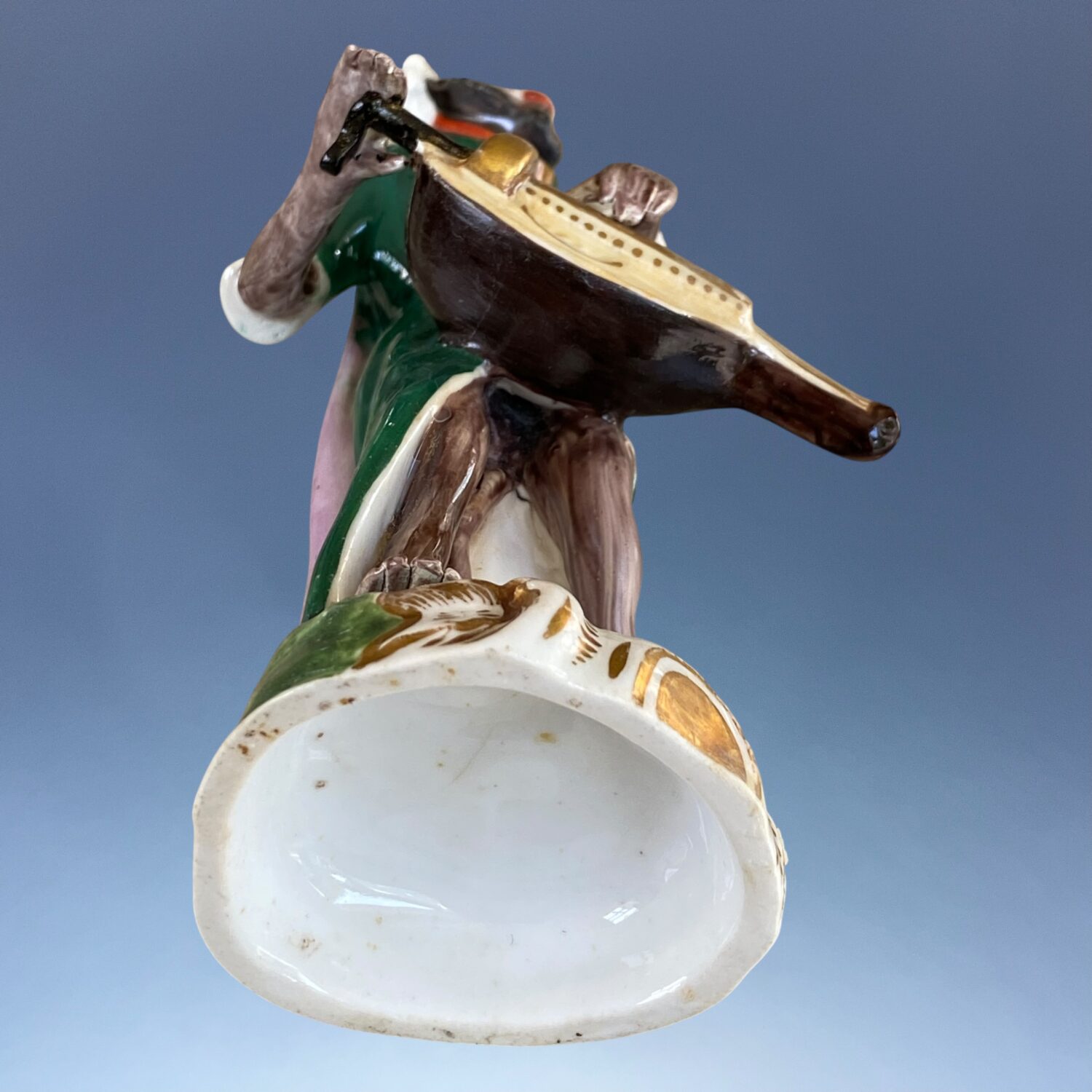 Rare Staffordshire Porcelain Monkey Band Figure - The Hurdy Gurdy Player - Image 2