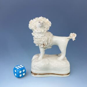 C19th Staffordshire Porcelain Small Model of a Poodle