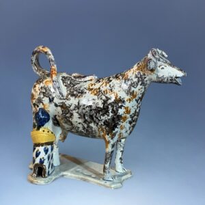 Early Staffordshire ‘Pratt Ware’ Cow Creamer with Milkmaid.