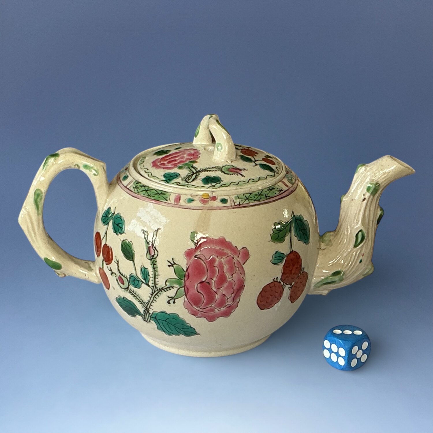 C18th Staffordshire Saltglaze Teapot.