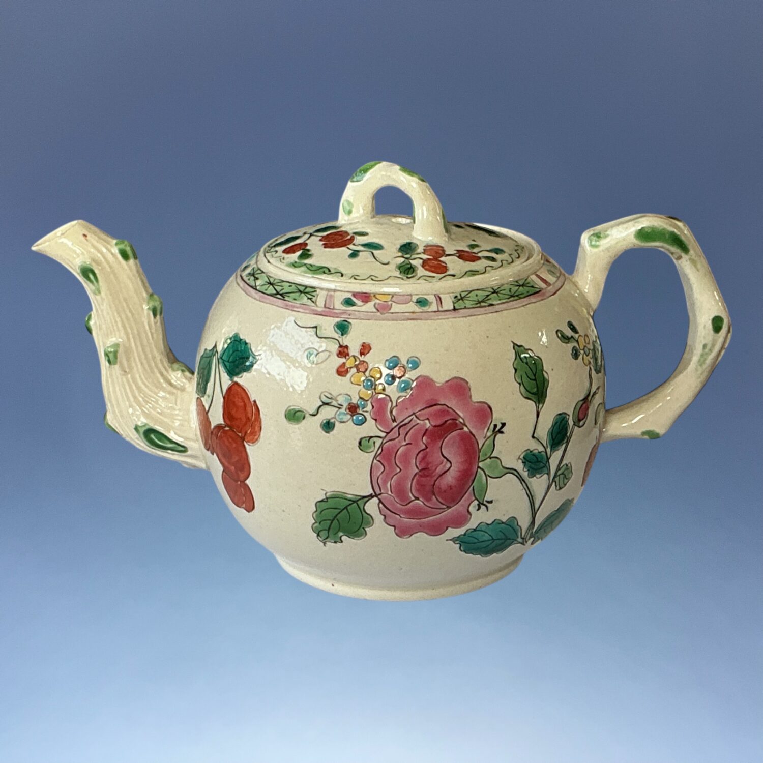C18th Staffordshire Saltglaze Teapot. - Image 4