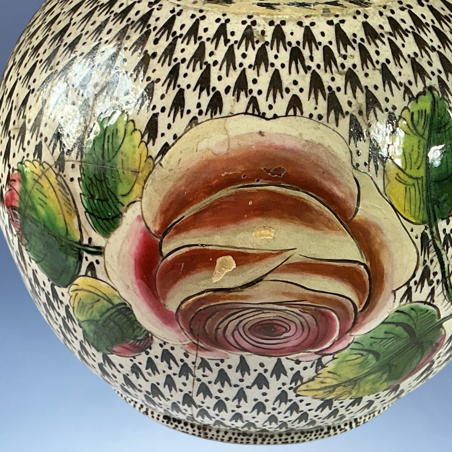 C18th English Saltglaze Teapot - Ermine Ground (r) - Image 6