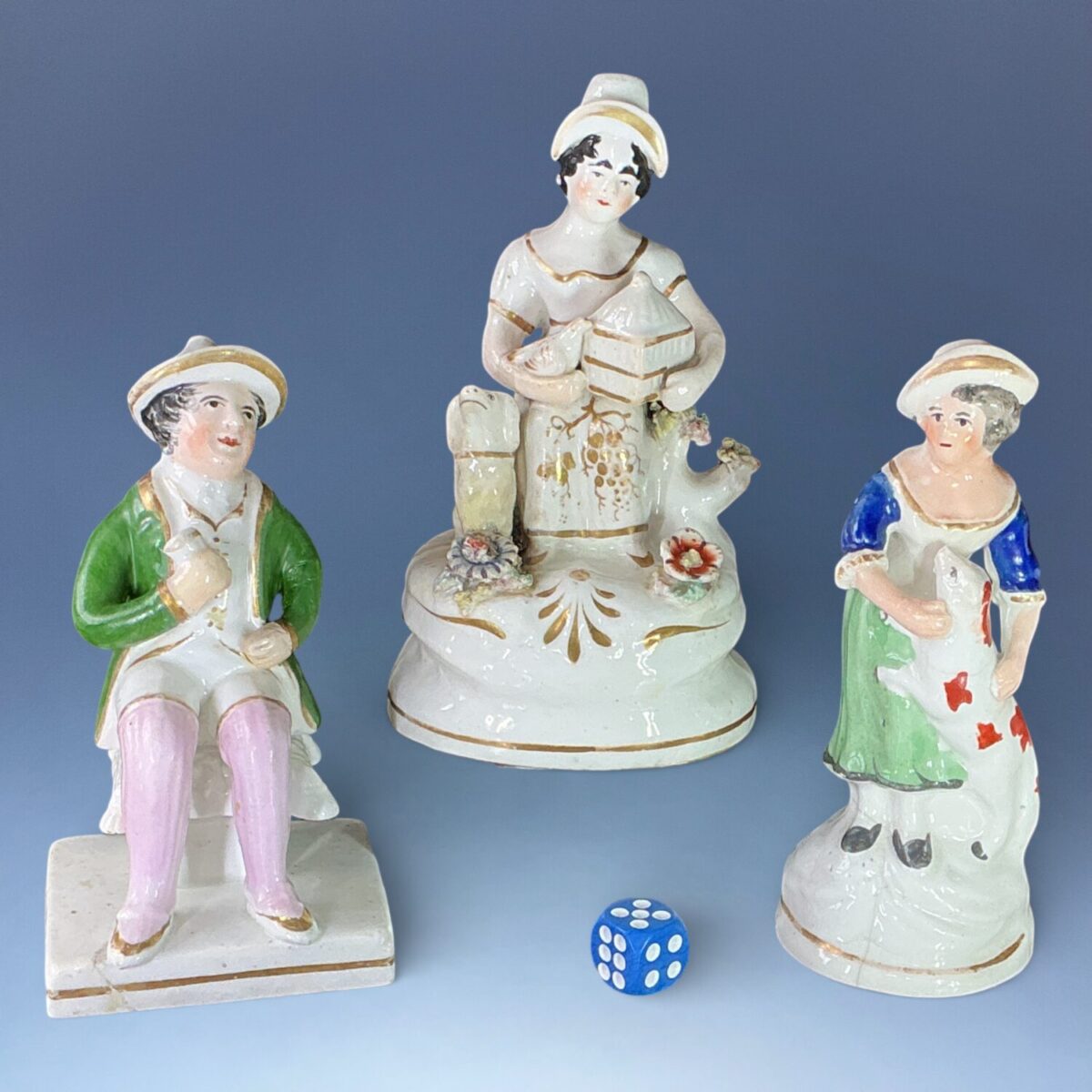 (Clearance) Group of Three Staffordshire Porcelain Figures (af)