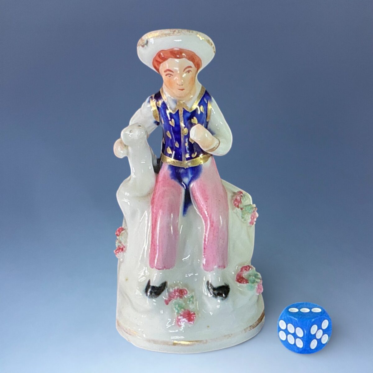 C19th Staffordshire Small figure of a Boy with a Dog
