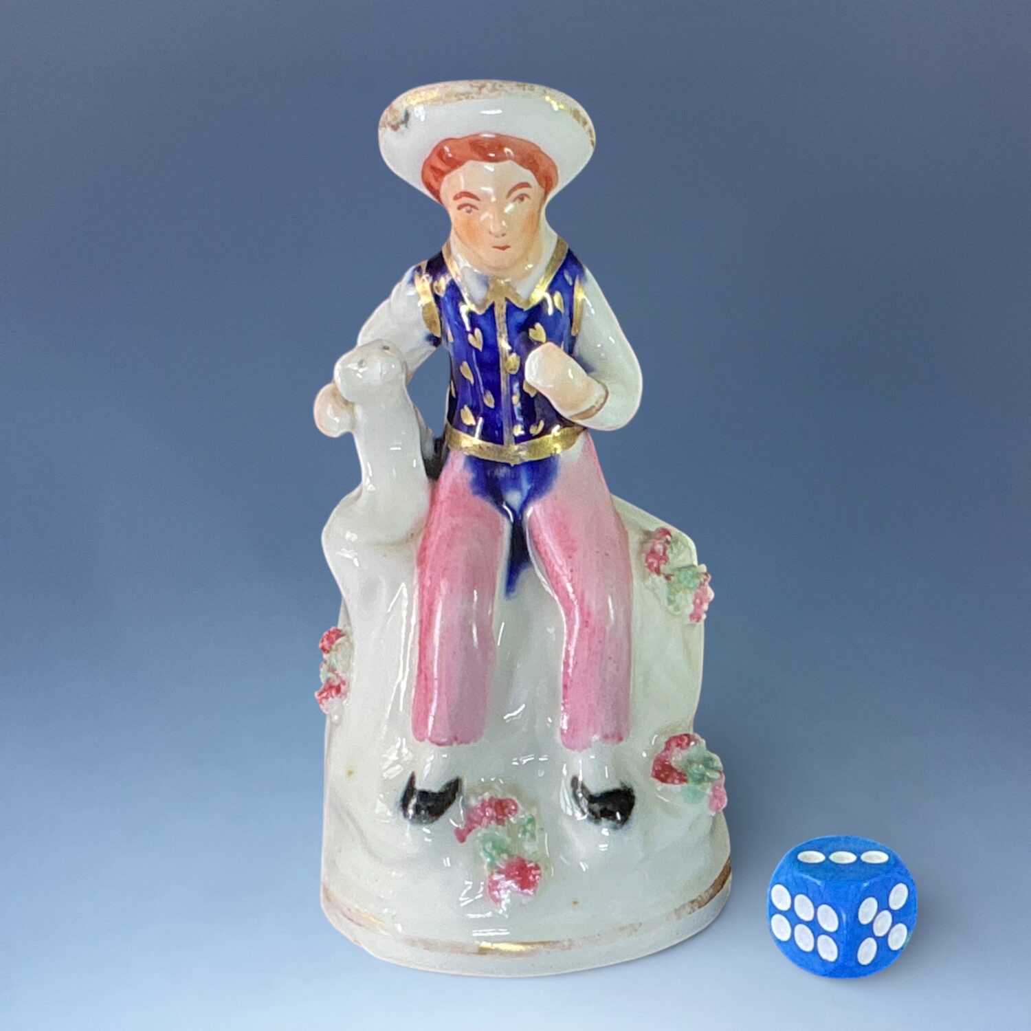 C19th Staffordshire Small figure of a Boy with a Dog